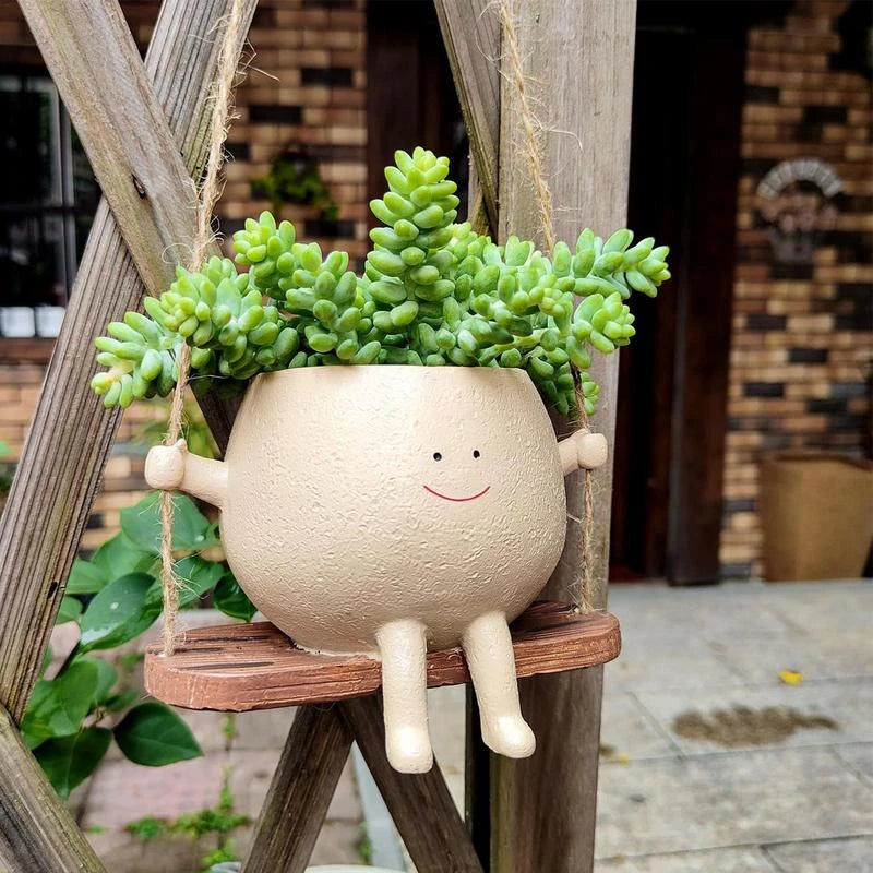 swing face hanging planter, view 6 - MRSLM