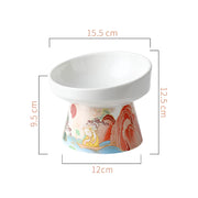 elevated ceramic cat bowl, view 4 - MRSLM