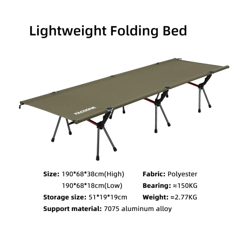 portable folding camping cot, view 3 - MRSLM