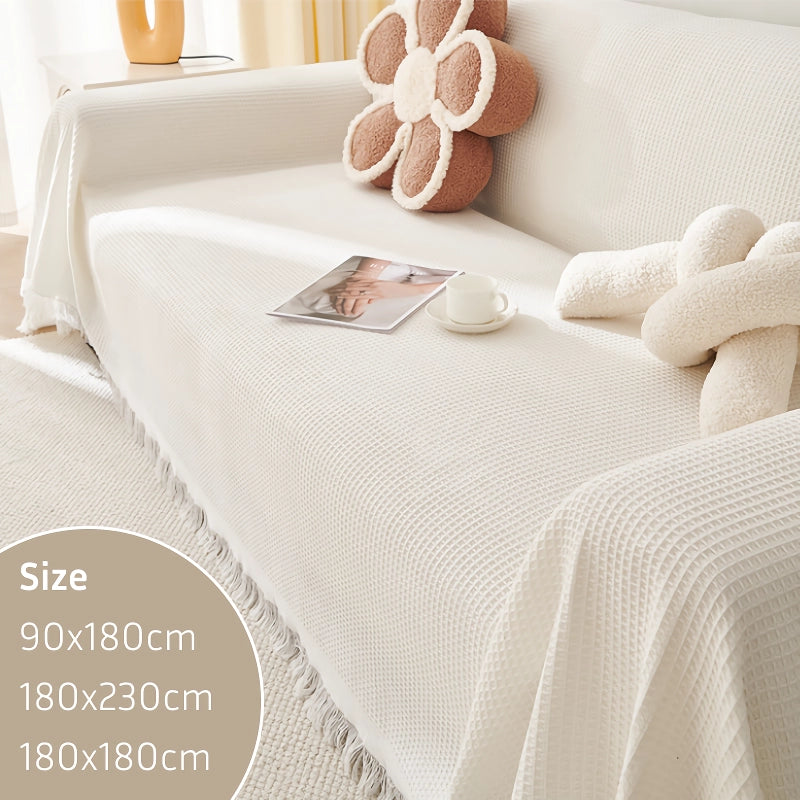 Woven cotton sofa cover blanket, view 11 - MRSLM