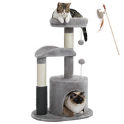 cat tree condo with self-grooming brush, view 10 - MRSLM