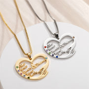 birthstone heart pendant necklace, view 4 - MRSLM