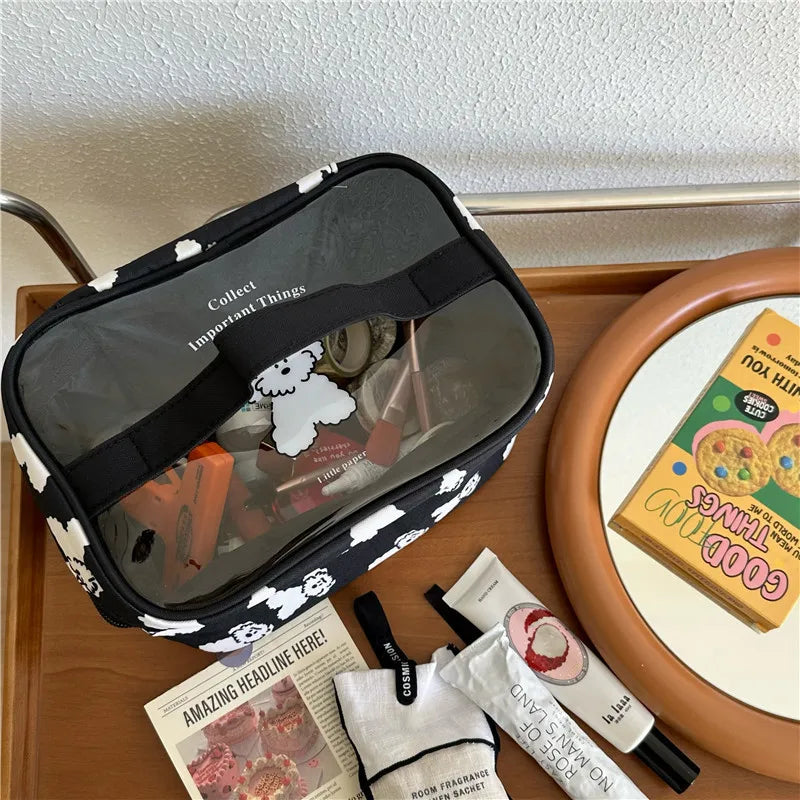 dog print makeup bag, view 5 - MRSLM