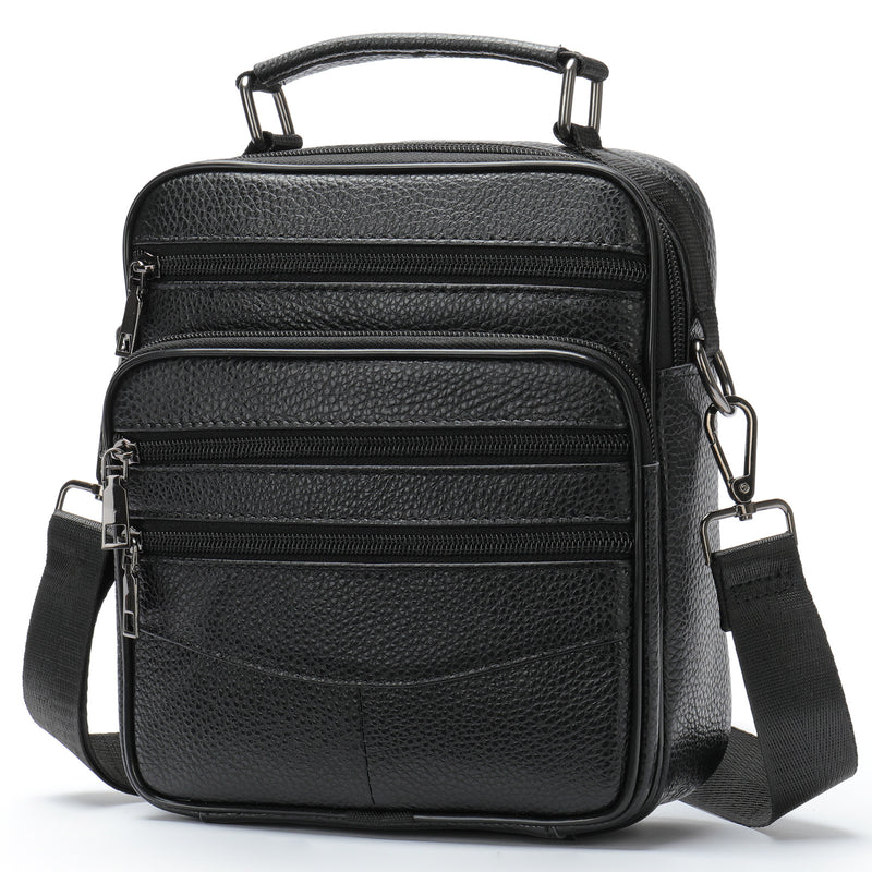 men's leather messenger bag, view 5 - MRSLM