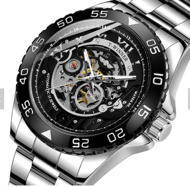 men's steel band automatic mechanical watch, view 3 - MRSLM