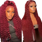wine red curly hair wig, view 4 - MRSLM