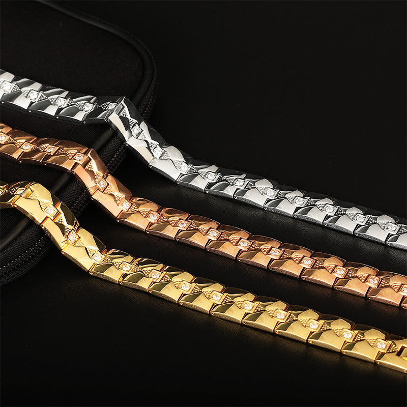 men's titanium steel magnetic clasp bracelet, view 10 - MRSLM