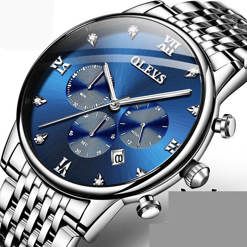 men's chronograph quartz watch night light, view 2 - MRSLM