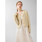 geometric short cardigan, view 3 - MRSLM