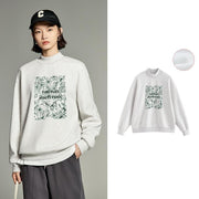 winter floral plush sweatshirt for women, view 3 - MRSLM