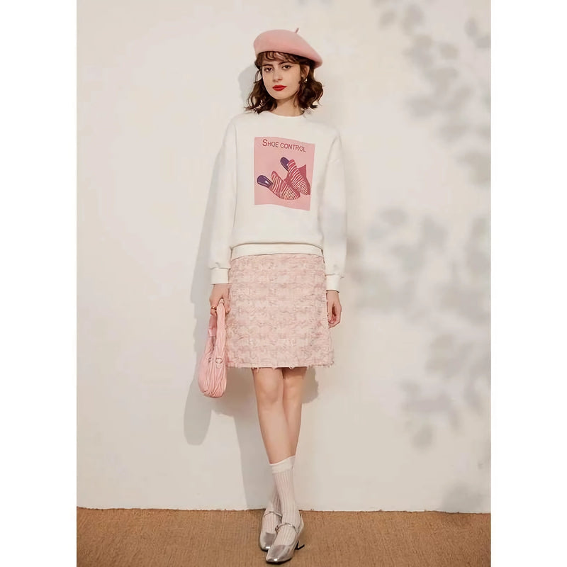 beaded print pullover sweatshirt, view 6 - MRSLM
