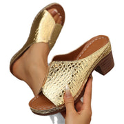 Peep-toe wedge slippers, view 5 - MRSLM