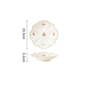 Retro floral ceramic dessert plate, view 3 - MRSLM