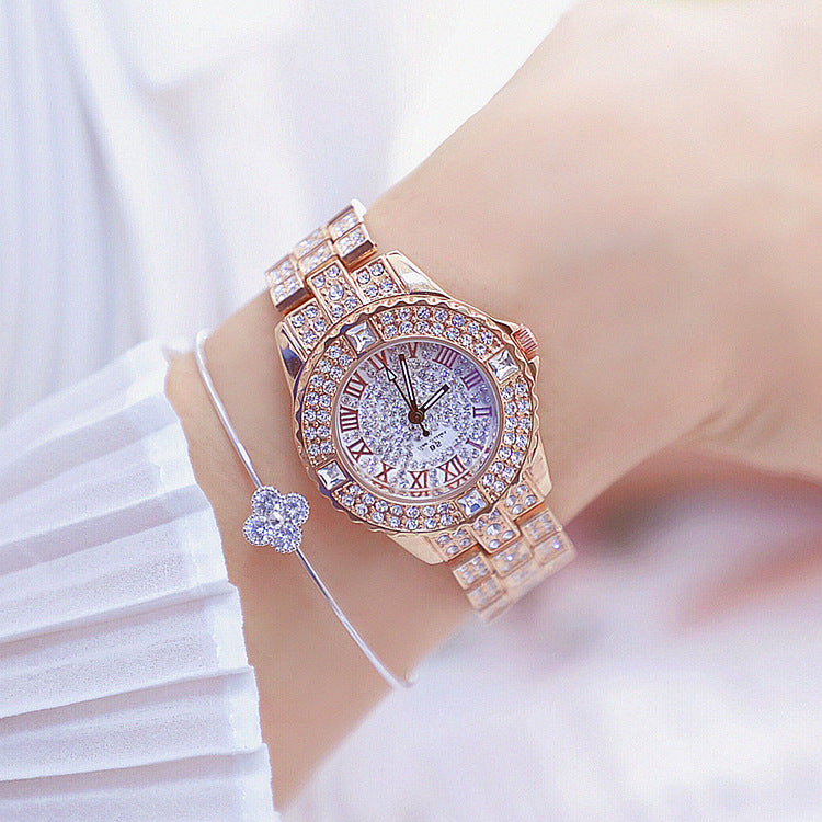 Reloj De Pulsera Para Mujer Oro Lujo De Cristal Relojes Con Diamantes Relojes