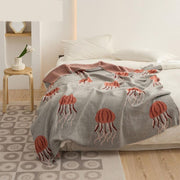 kawaii jellyfish cotton knitted blanket - MRSLM