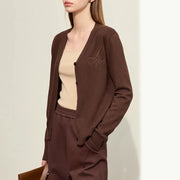 V-neck embroidered knit cardigan, view 4 - MRSLM