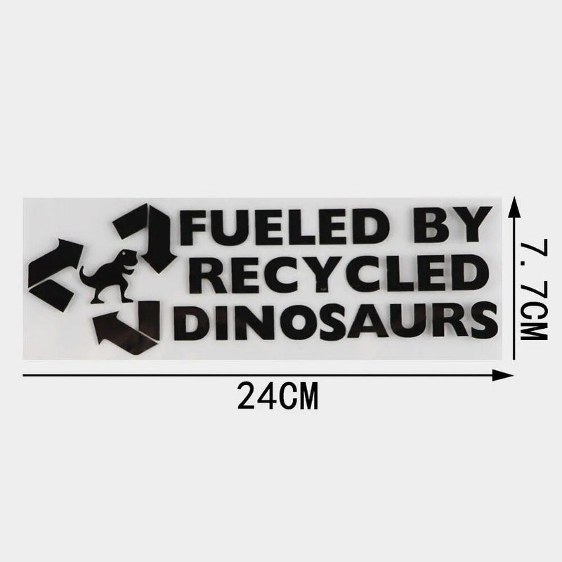 Recycled dinosaurs vinyl car decal, view 6 - MRSLM