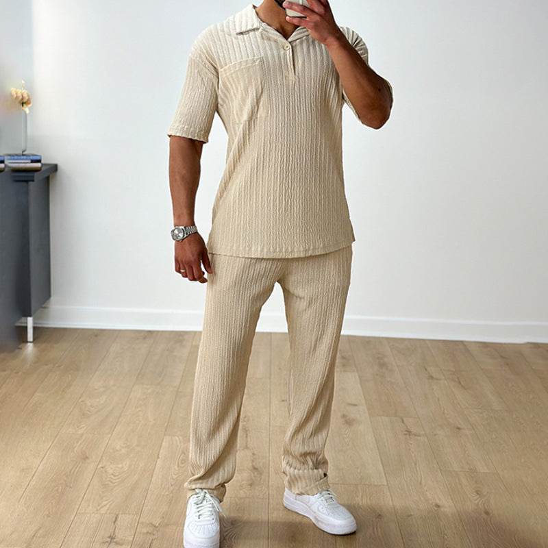 men's polo shirt and trousers set, view 3 - MRSLM