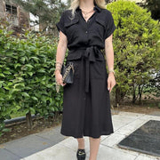 belted a-line shirt dress, view 5 - MRSLM