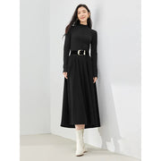 women's black corduroy dress, view 2 - MRSLM