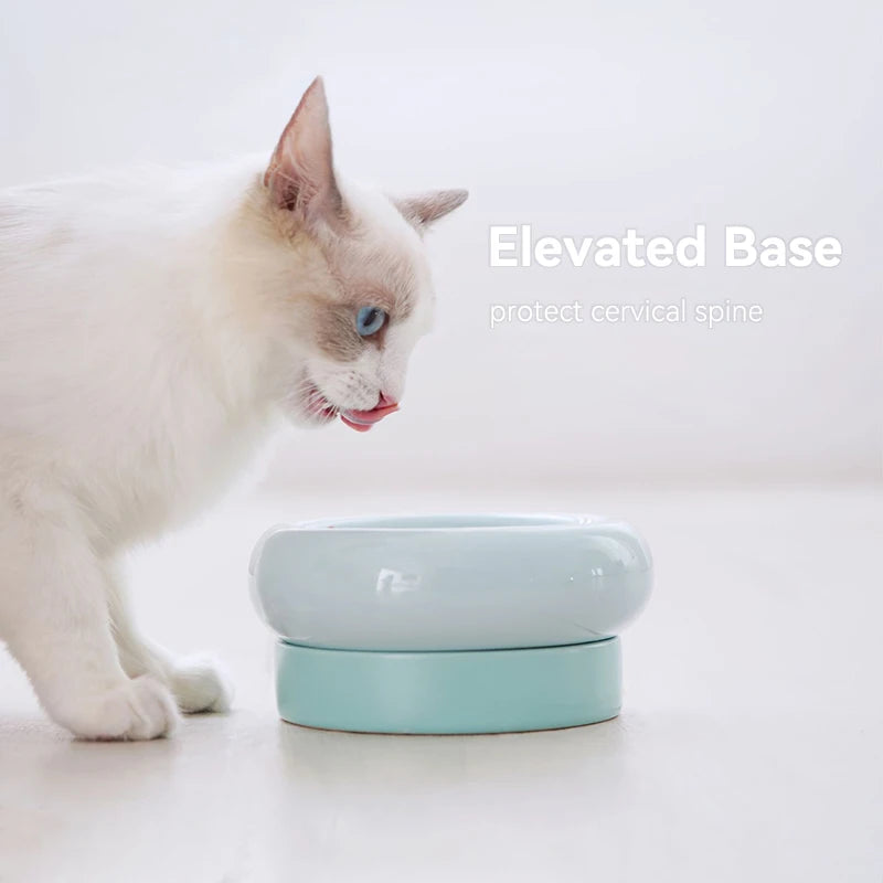2-in-1 elevated ceramic feeding bowls, view 6 - MRSLM
