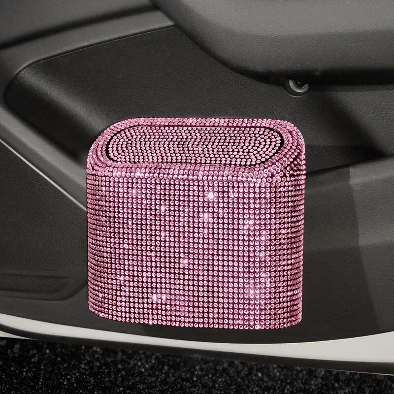 Bling car trash can with rhinestones, view 5 - MRSLM
