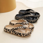 women's leopard print flip-flop sandals, view 4 - MRSLM