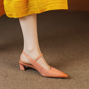 genuine leather high heel sandals, view 7 - MRSLM
