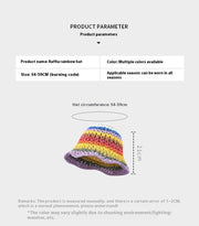 rainbow straw bucket hat, view 4 - MRSLM