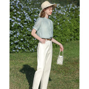 french puff sleeve blouse for women, view 4 - MRSLM