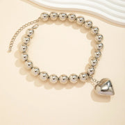 acrylic heart pendant choker necklace, view 7 - MRSLM