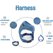 fleece dog harness and leash set, view 5 - MRSLM