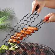 stainless steel BBQ hot dog grill basket, view 5 - MRSLM