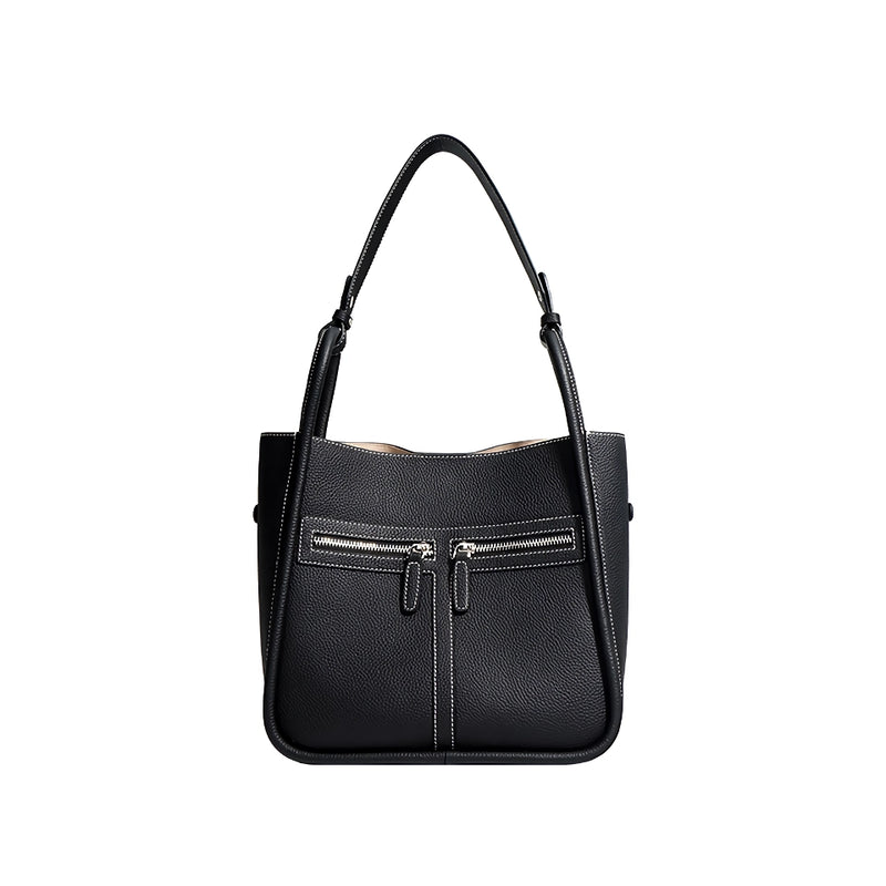 Genuine leather bucket bag, view 3 - MRSLM