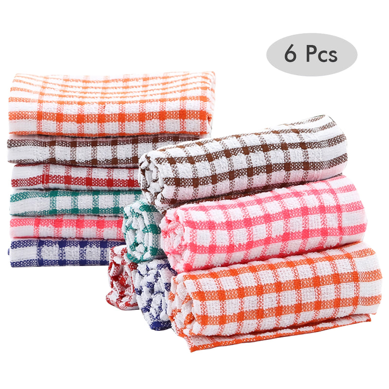 6-piece cotton kitchen tea towels, view 6 - MRSLM
