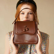 PU leather baguette handbag, view 5 - MRSLM