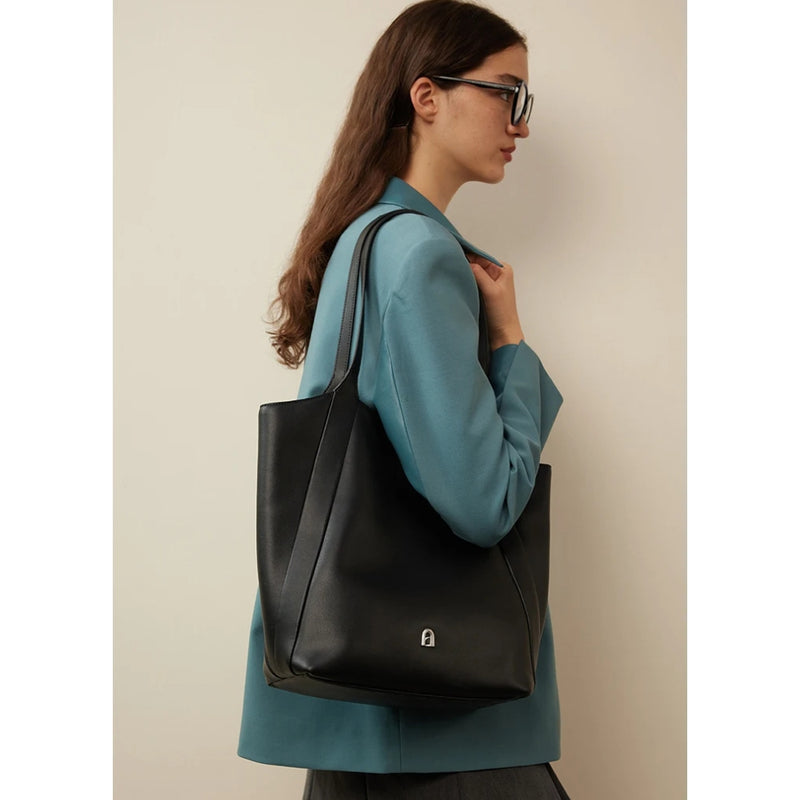 elegant large capacity leather shoulder bag, view 6 - MRSLM