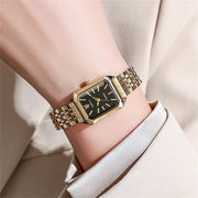 square watch with gold alloy strap, view 3 - MRSLM