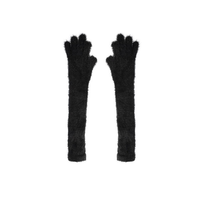 Women's long fingerless winter gloves, view 5 - MRSLM
