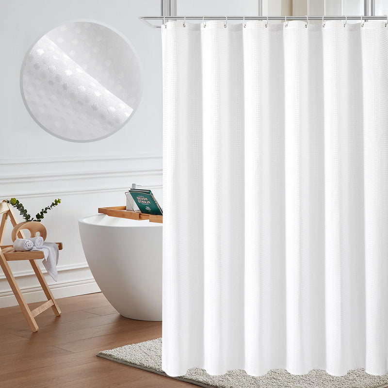 classic waffle shower curtain, view 3 - MRSLM
