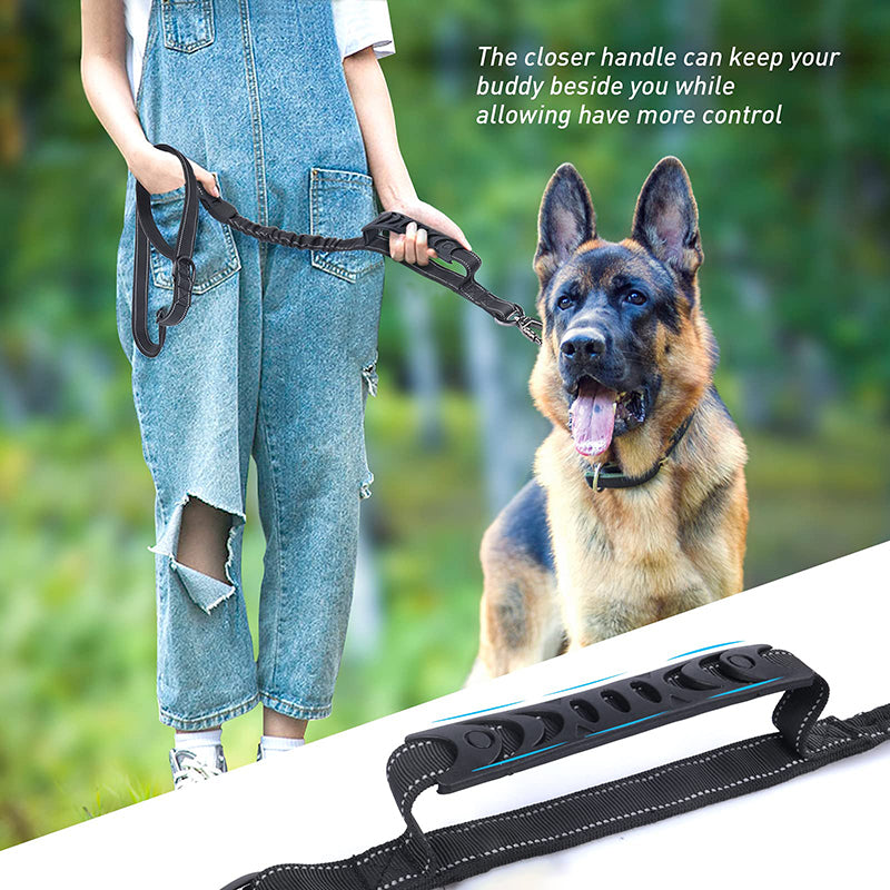 no-pull reflective bungee dog leash, view 7 - MRSLM