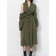 high waist windbreaker trench coat, view 2 - MRSLM