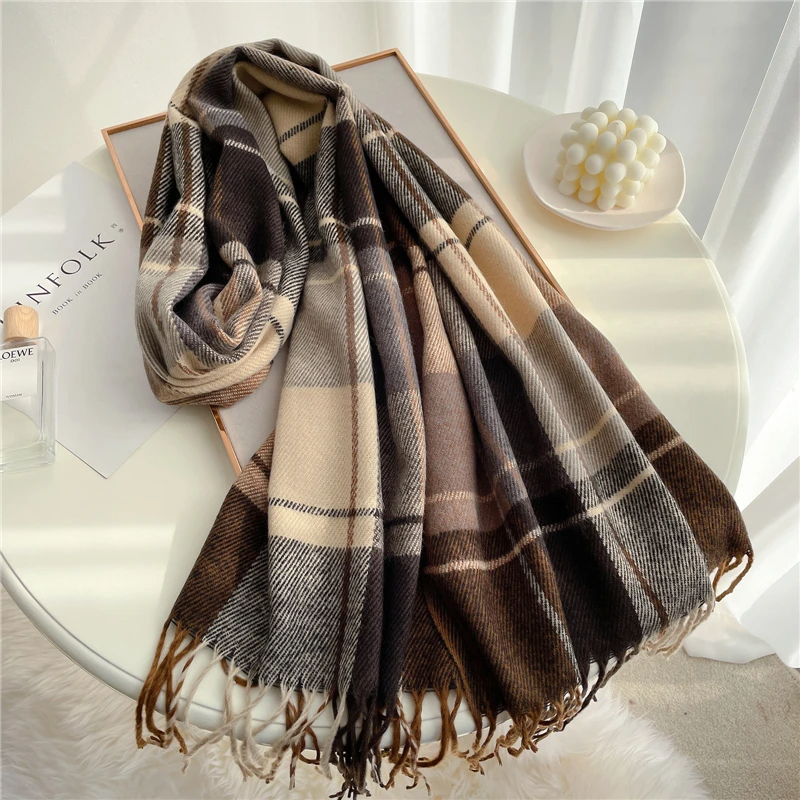 cashmere-feel pashmina shawl wrap, view 2 - MRSLM