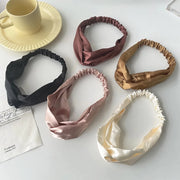 satin cross top knot headband, view 9 - MRSLM