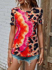 women's painted print slim short sleeve t-shirt, view 8 - MRSLM