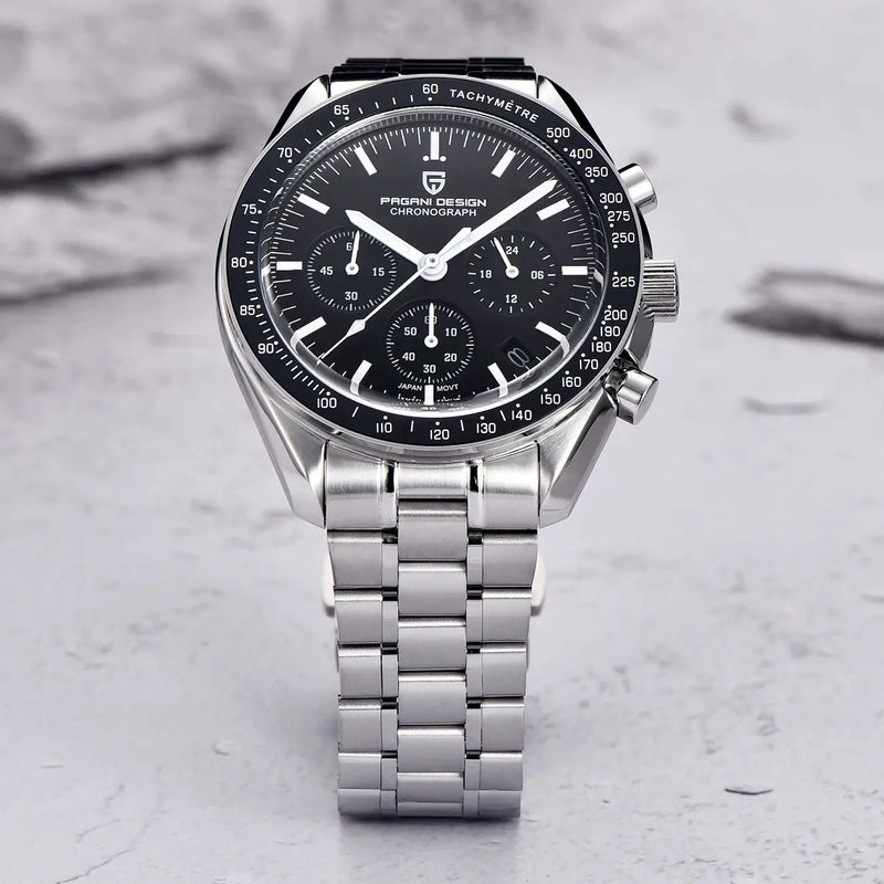 men's quartz chronograph watch, view 4 - MRSLM