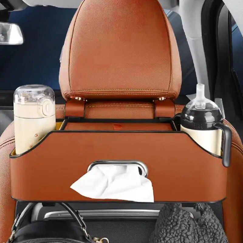 PU leather car seat back organizer, view 10 - MRSLM