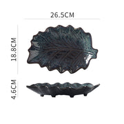 Japanese leaf-shaped ceramic plate, view 10 - MRSLM
