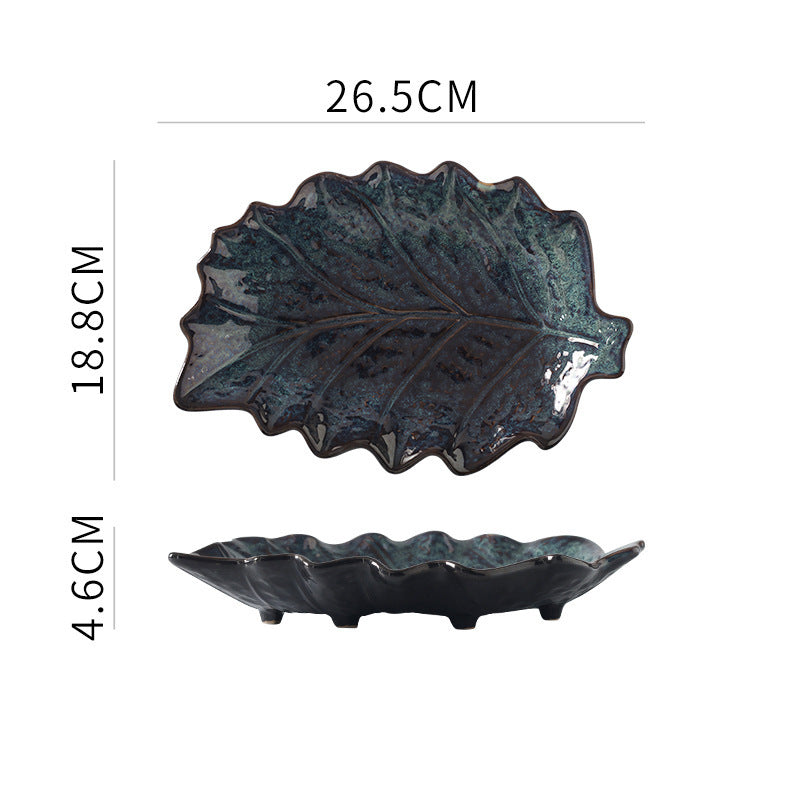 Japanese leaf-shaped ceramic plate, view 10 - MRSLM
