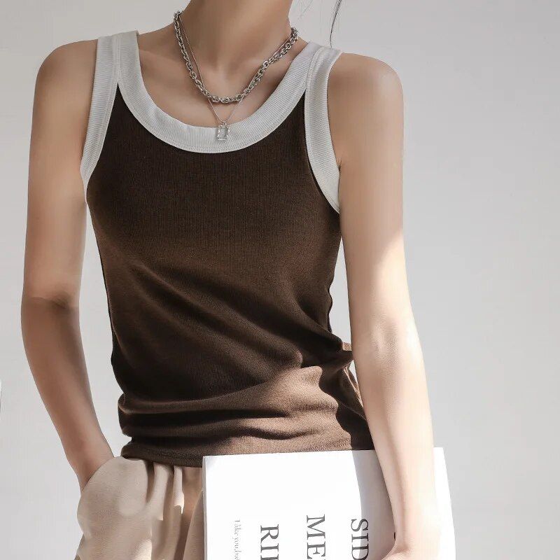 knitted ribbed camisole for women, view 6 - MRSLM